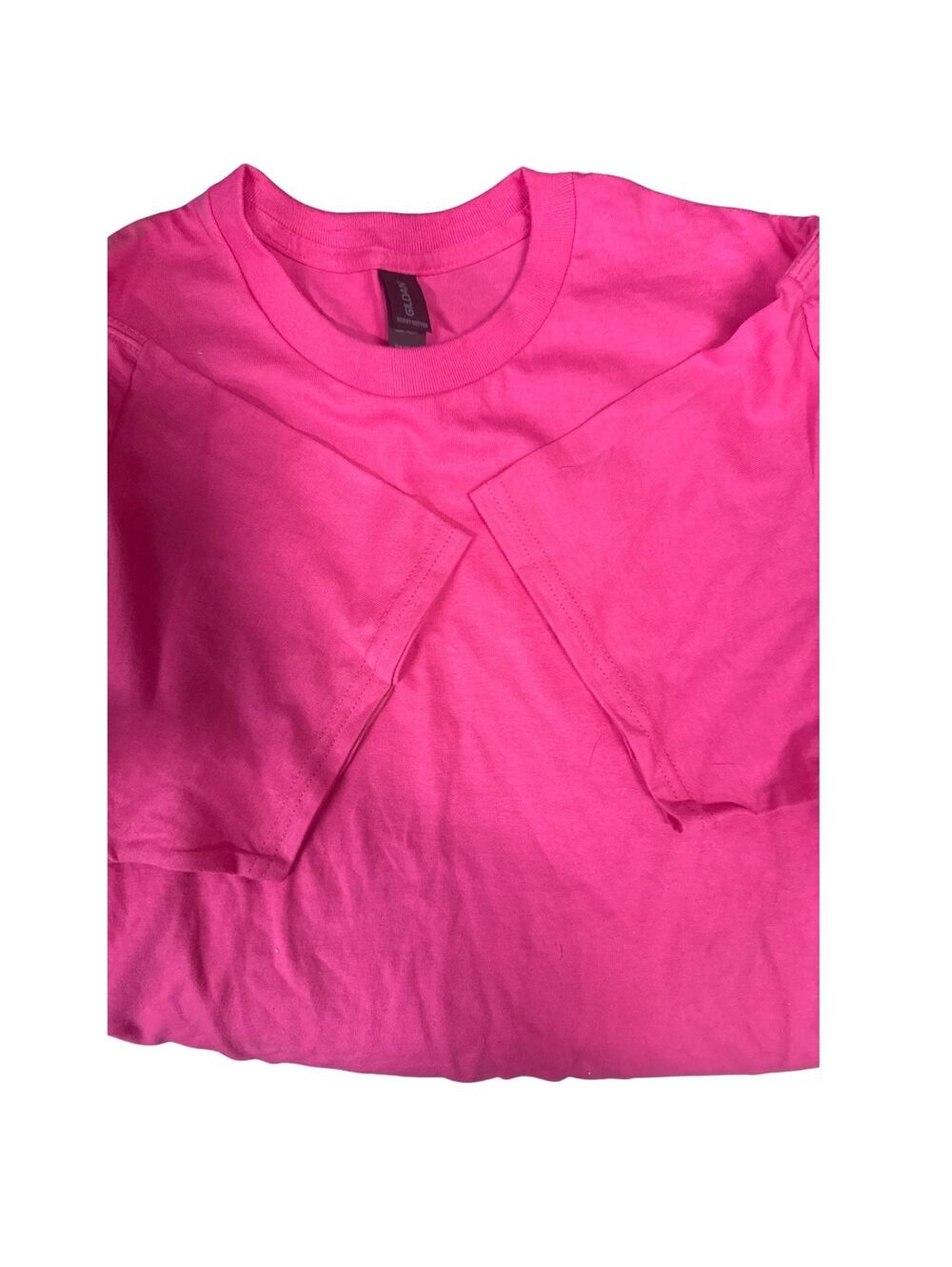 Gildan Heavy Cotton T-Shirt Pink Size Large Short Sleeve Crew Neck New